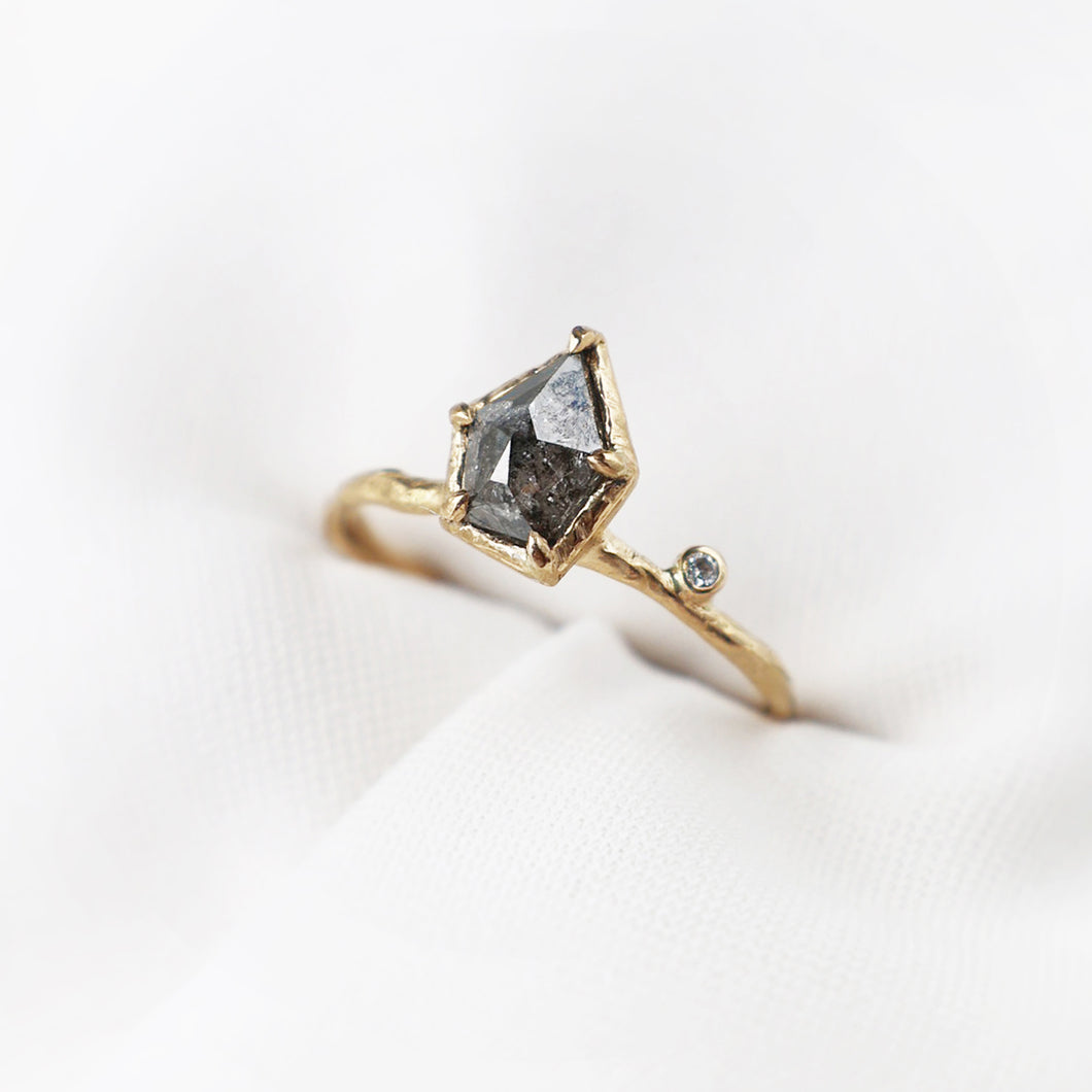 Salt & Pepper Diamond Ring