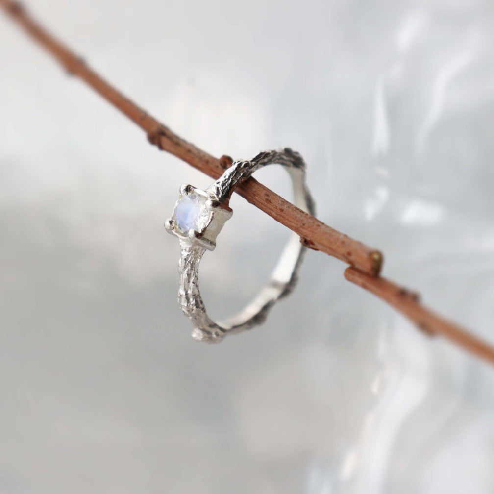 Twig Moonstone Ring